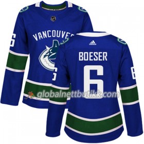 Vancouver Canucks Hockeydrakt Brock Boeser 6 2017-2018 Blå Adidas Authentic - Dame